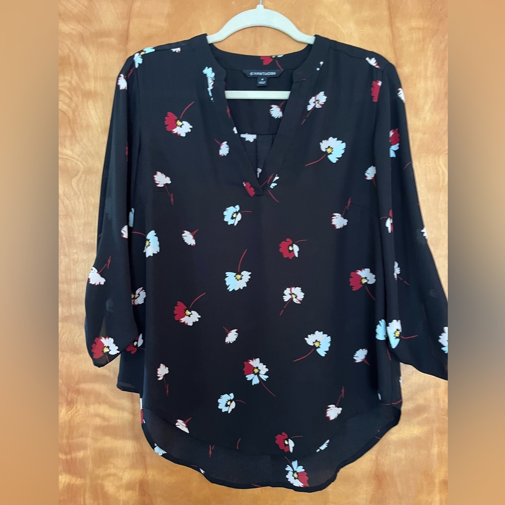 41 Hawthorn Black Floral Blouse